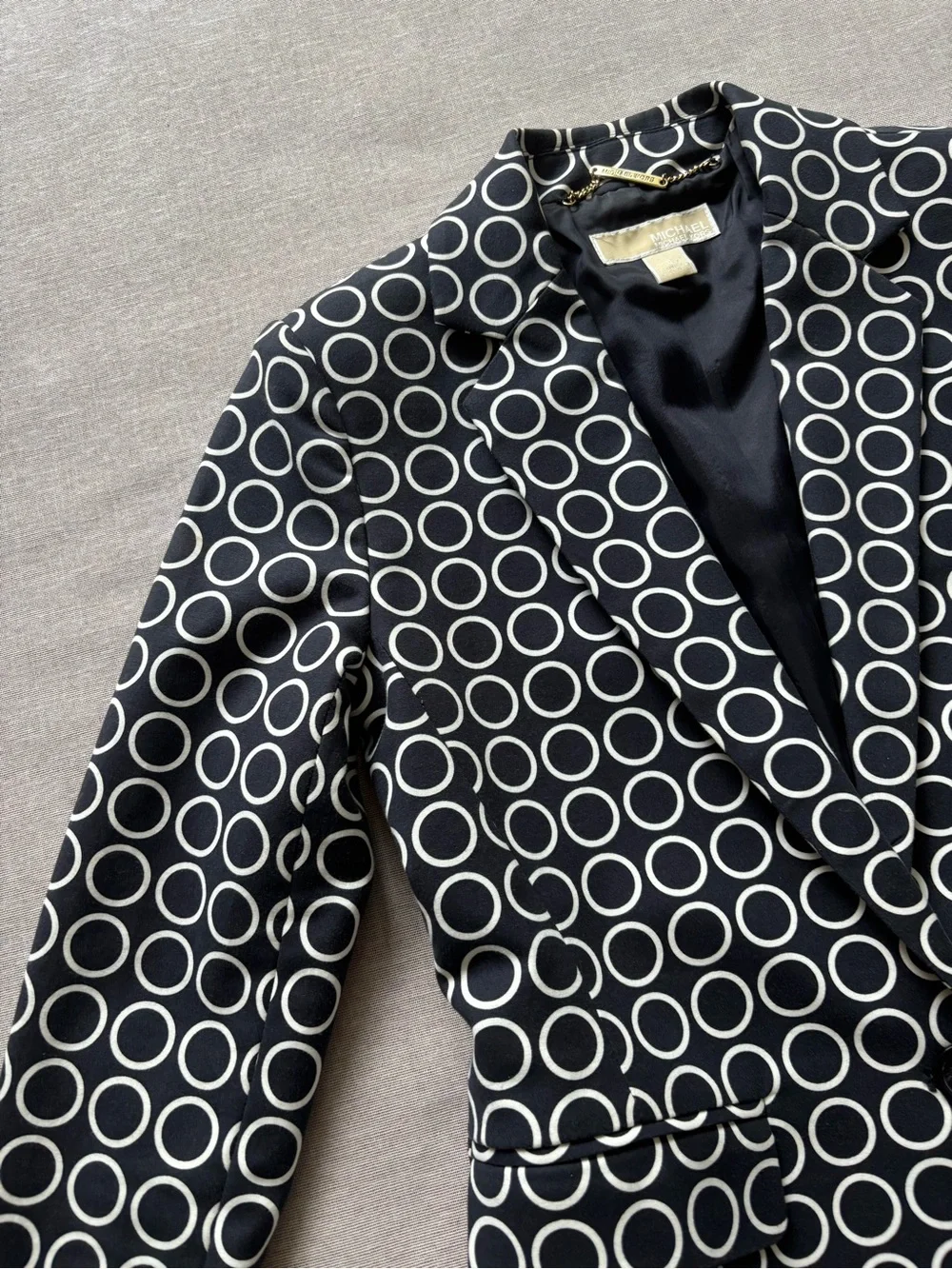 Michael Kors navy geometric work office professional tailored blazer size 0